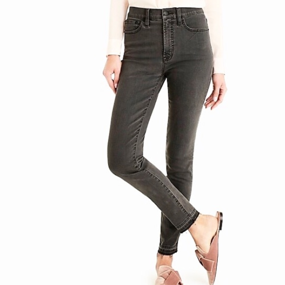 J Crew Plus Size Hi-Rise Gray Stretch Skinny Jeans